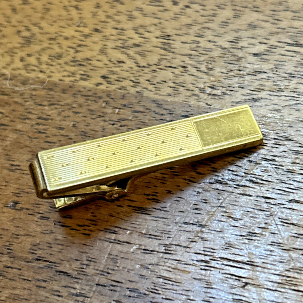 Vintage Anson Tie Clip Bar 1/20 12K GF engravable polished and etched